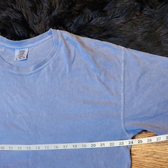 Unisex Heavyweight Washed Blue "Denim Colored" T-Shirt Size XL - Picture 5 of 7